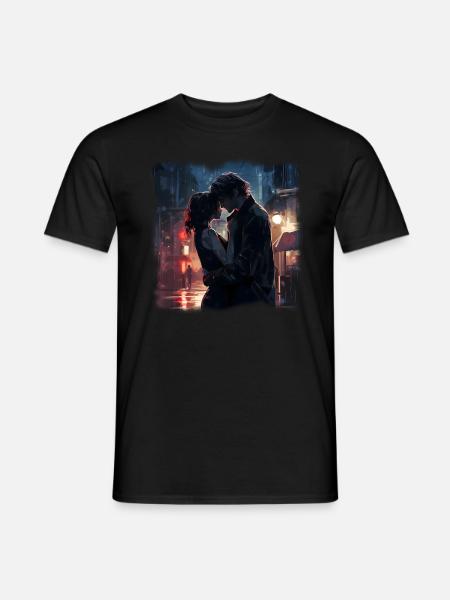 Lovers in the Rain - Men's T-Shirt - black