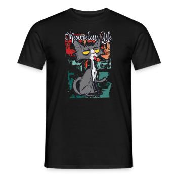 Meowvelous Life Mit Unserem Verspielten - Männer T-Shirt - Schwarz - Vorne - AI Model Male 178 light (178cm)