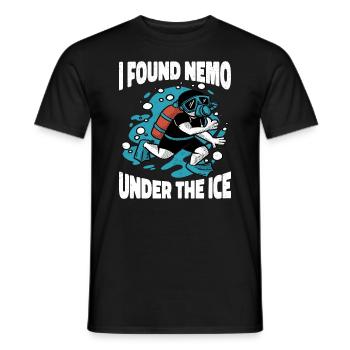 I found Nemo Under The Ice, Ice Diver - Men's T-Shirt - black - Front - AI Model Male 178 light (178cm)