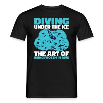 Diving under the ice, loons - Men's T-Shirt - black - Front - AI Model Male 178 light (178cm)