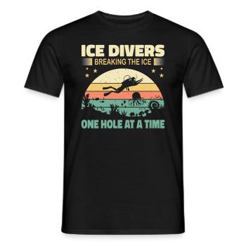 Eistaucher, Die Das Eis Loch Für Loch Brechen, - Männer T-Shirt - Schwarz - Vorne - AI Model Male 178 light (178cm)