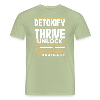 Detoxif. Rejuvenate. Thrive. Lymphatic Drainage - Men's T-Shirt - sage - Front - AI Model Male 178 light (178cm)