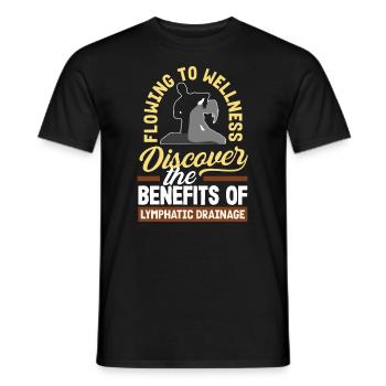 Fluiding to Wellness : découvrez le drainage lymphatique - T-shirt homme - noir - Devant - AI Model Male 178 light (178cm)