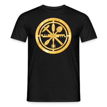 Glaser Zunft Logo Wappen Gold - Männer T-Shirt - Schwarz - Vorne - AI Model Male 178 light (178cm)