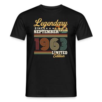 Legendär seit September 1963 Vintage Geschenk - Männer T-Shirt - Schwarz - Vorne - AI Model Male 178 light (178cm)