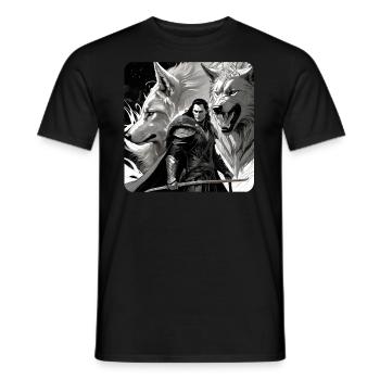 Loki with Fenri's Wolf Asgard Ragnarok - Men's T-Shirt - black - Front - AI Model Male 178 light (178cm)