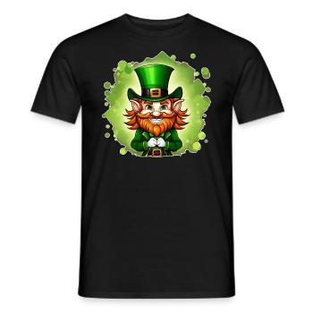 Saint Patricks Day Irish Kobold Leprechaun Wichtel - Männer T-Shirt - Schwarz - Vorne - AI Model Male 178 light (178cm)