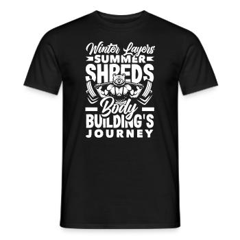 Winter Layers, Summer Shreds: Bodybuilding's - Männer T-Shirt - Schwarz - Vorne - AI Model Male 178 light (178cm)