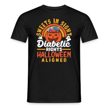 Bonbons en vue Droits des diabétiques Halloween alignés - T-shirt homme - noir - Devant - AI Model Male 178 light (178cm)