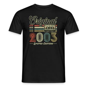 Original 2003 Vintage Jahrgang Retro Geburtstag - Männer T-Shirt - Schwarz - Vorne - AI Model Male 178 light (178cm)