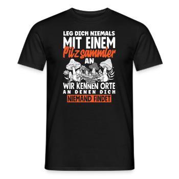 Pilzsammler Pilze sammeln Schwammerlsuche - Männer T-Shirt - Schwarz - Vorne - AI Model Male 178 light (178cm)