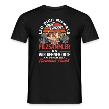 Pilzsammler Pilze sammeln Schwammerlsuche - Männer T-Shirt - Schwarz - Vorne - AI Model Male 178 light (178cm)