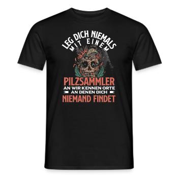 Pilzsammler Pilze sammeln Schwammerlsuche - Männer T-Shirt - Schwarz - Vorne - AI Model Male 178 light (178cm)