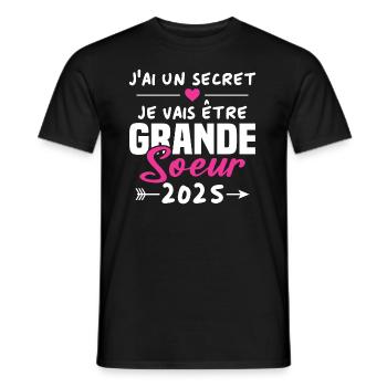 Je Vais être Grande Soeur 2025 - T-shirt homme - noir - Devant - AI Model Male 178 light (178cm)