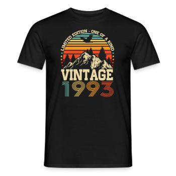 Vintage, 1993, Anniversaire, Vintage, Cadeau rétro - T-shirt homme - noir - Devant - AI Model Male 178 light (178cm)