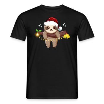 Drôle de Noël paresseux. Paresseux de Noël - T-shirt homme - noir - Devant - AI Model Male 178 light (178cm)