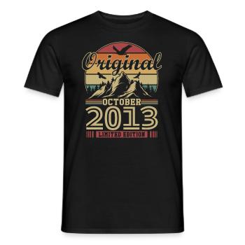 Original October 2013 vintage anniversary 2013 - Men's T-Shirt - black - Front - AI Model Male 178 light (178cm)