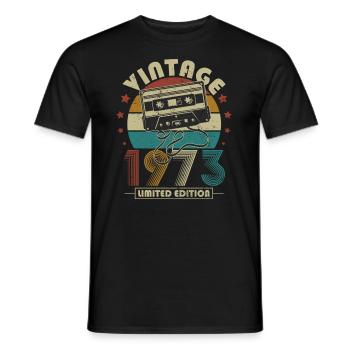 Vintage 1973 Anniversaire Rétro Vintage Cadeau - T-shirt homme - noir - Devant - AI Model Male 178 light (178cm)