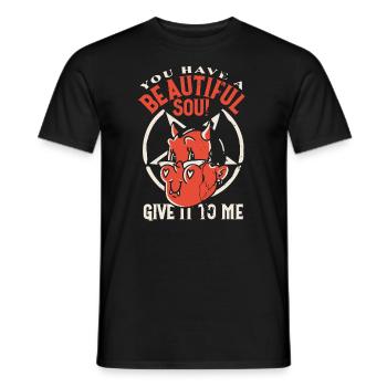 Satan Tu as une belle âme Donnez-le-moi - T-shirt homme - noir - Devant - AI Model Male 178 light (178cm)