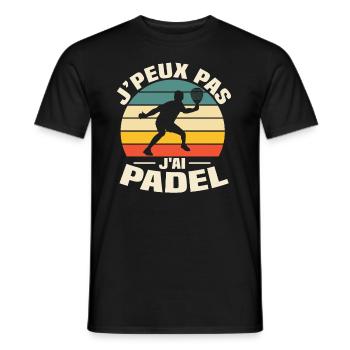 Je peux pas j ai padel - T-shirt homme - noir - Devant - AI Model Male 178 light (178cm)