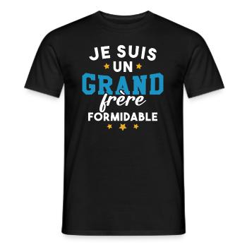 Je suis un Grand frère formidable - T-shirt homme - noir - Devant - AI Model Male 178 light (178cm)