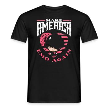Emoticon Make America Emo Again Emocore Aesthetic - Men's T-Shirt - black - Front - AI Model Male 178 light (178cm)