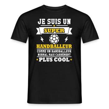 Je suis un super handballeur - T-shirt homme - noir - Devant - AI Model Male 178 light (178cm)