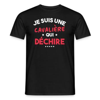 Je suis Une cavalière Qui déchire - T-shirt homme - noir - Devant - AI Model Male 178 light (178cm)