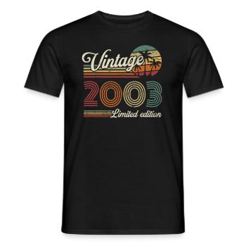 Vintage Rétro Cadeau Anniversaire pour Né en 2003 - T-shirt homme - noir - Devant - AI Model Male 178 light (178cm)