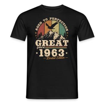 Vintage 1963 Cool Cadeaou pour Anniversaire 60 Ans - T-shirt homme - noir - Devant - AI Model Male 178 light (178cm)