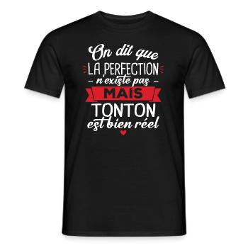 Tonton parfait, Cadeau humour tonton - T-shirt homme - noir - Devant - AI Model Male 178 light (178cm)
