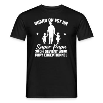 Un super papa - T-shirt homme - noir - Devant - AI Model Male 178 light (178cm)
