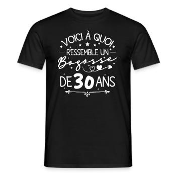 Voici à quoi ressemble un bogosse de 30 ans - T-shirt homme - noir - Devant - AI Model Male 178 light (178cm)