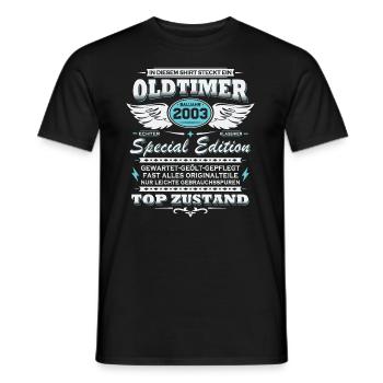 Oldtimer Baujahr 2003 Jahrgang Geburtstag Geschenk - Männer T-Shirt - Schwarz - Vorne - AI Model Male 178 light (178cm)