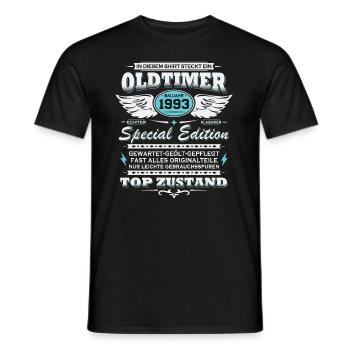 Oldtimer Baujahr 1993 Jahrgang Geburtstag Geschenk - Männer T-Shirt - Schwarz - Vorne - AI Model Male 178 light (178cm)