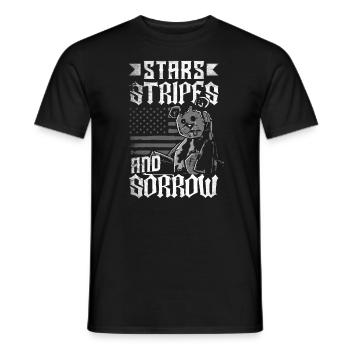 Émoticône Étoiles Rayures et Chagrin Emocore - T-shirt homme - noir - Devant - AI Model Male 178 light (178cm)