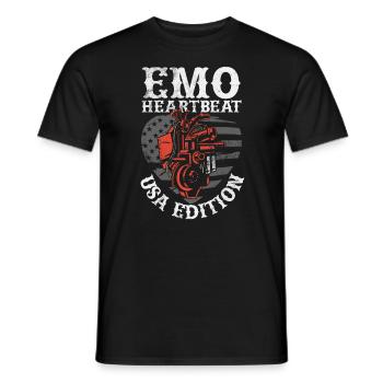Emoticon Emo Heartbeat USA Edition Emocore - Men's T-Shirt - black - Front - AI Model Male 178 light (178cm)
