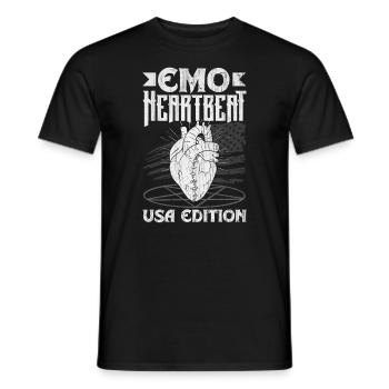 Emoticon Emo Heartbeat USA Edition Emocore - Men's T-Shirt - black - Front - AI Model Male 178 light (178cm)