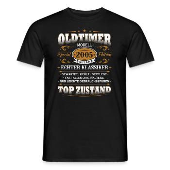 Oldtimer Baujahr 2005 Jahrgang Geburtstag Geschenk - Männer T-Shirt - Schwarz - Vorne - AI Model Male 178 light (178cm)