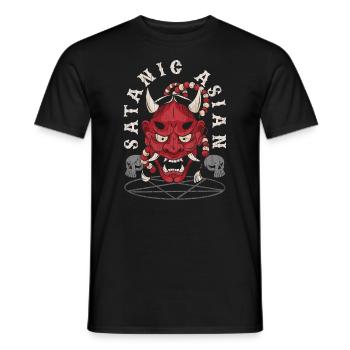 Satanic Asian Pentagram Proud Asian Occult - Männer T-Shirt - Schwarz - Vorne - AI Model Male 178 light (178cm)