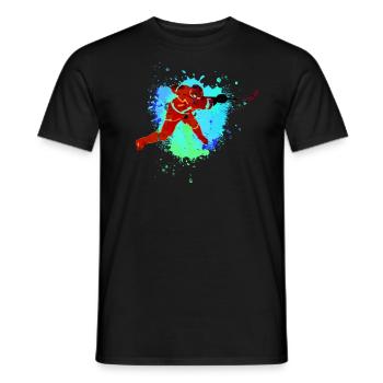 Eishockey, Hockey, Graffi, bunt - Männer T-Shirt - Schwarz - Vorne - AI Model Male 178 light (178cm)
