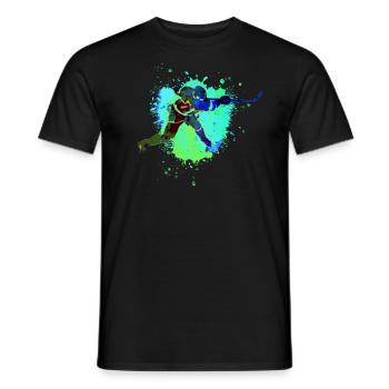 Eishockey, Hockey, Graffiti,bunt - Männer T-Shirt - Schwarz - Vorne - AI Model Male 178 light (178cm)