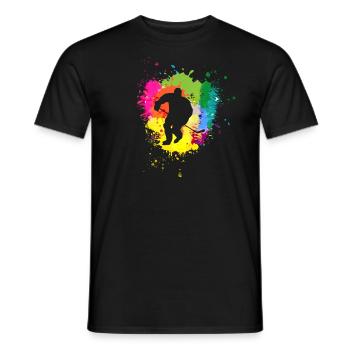 Ice Hockey, Hockey, Graffi, colorful - Men's T-Shirt - black - Front - AI Model Male 178 light (178cm)