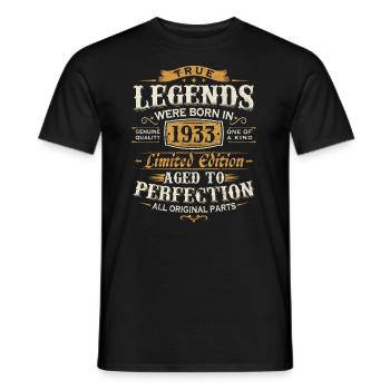 Jahrgang 1933 geboren Legenden Geburtstag Geschenk - Männer T-Shirt - Schwarz - Vorne - AI Model Male 178 light (178cm)