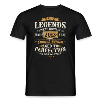 Vintage 2013 Born Legends Cadeau d’anniversaire - T-shirt homme - noir - Devant - AI Model Male 178 light (178cm)