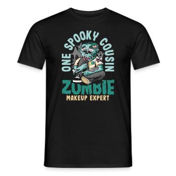 One Spooky Cousin Retro Zombie Halloween Costume - Men's T-Shirt - black - Front - AI Model Male 178 light (178cm)