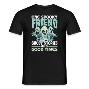 One Spooky Friend Retro Halloween Costume - Men's T-Shirt - black - Front - AI Model Male 178 light (178cm)