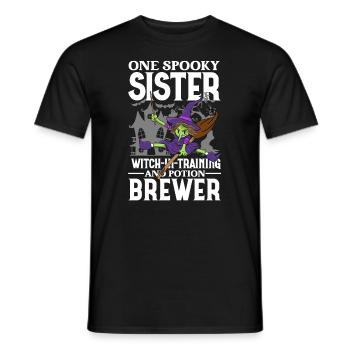 One Spooky Sister Retro Halloween Costume - Männer T-Shirt - Schwarz - Vorne - AI Model Male 178 light (178cm)