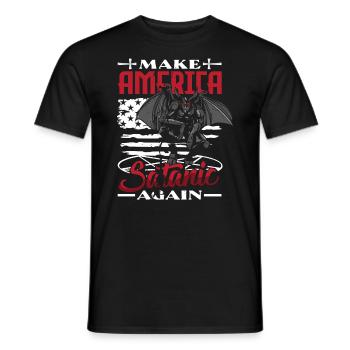 Satan Make America Satanic Again Occult - Männer T-Shirt - Schwarz - Vorne - AI Model Male 178 light (178cm)