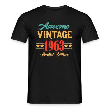 Vintage 1963 Vintage Birthday Retro Gift - Men's T-Shirt - black - Front - AI Model Male 178 light (178cm)